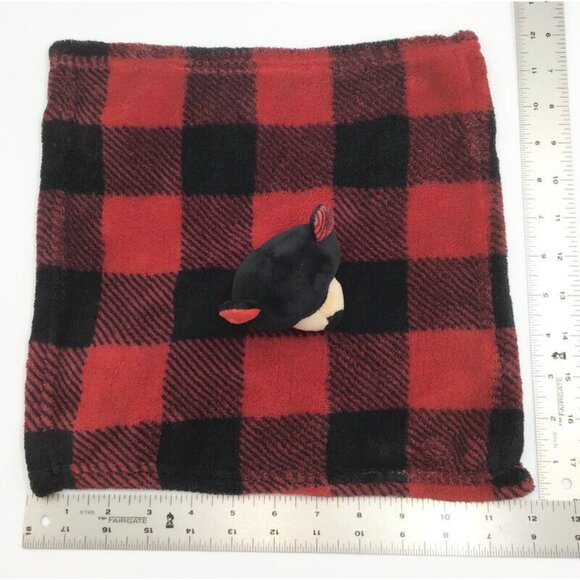 Wishpets Bear Lovey Red Black Buffalo Check Woodsy 12" Baby Security Blankie - Picture 4 of 7